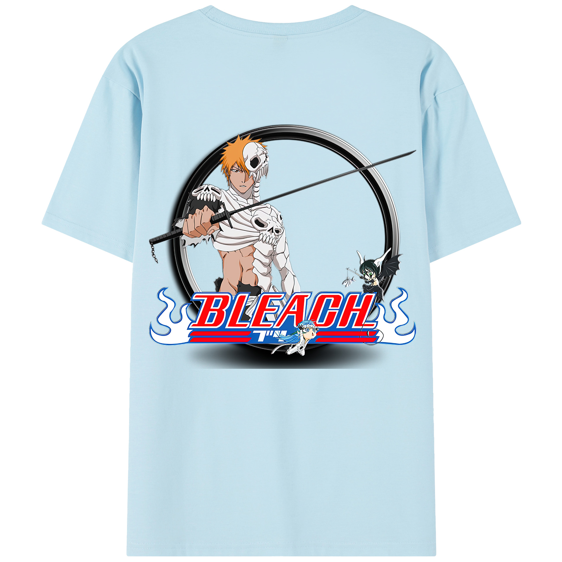 （画像用） ブリーチ 黒崎一護（くろさき いちご）BLEACH Kurosaki Ichigo 綿100％半袖Tシャツ（背面プリント）